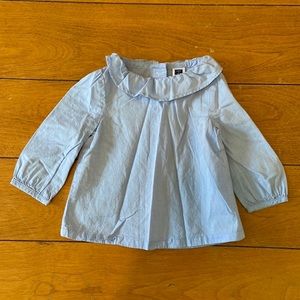 Janie and Jack blue collared top, size 6-12 months